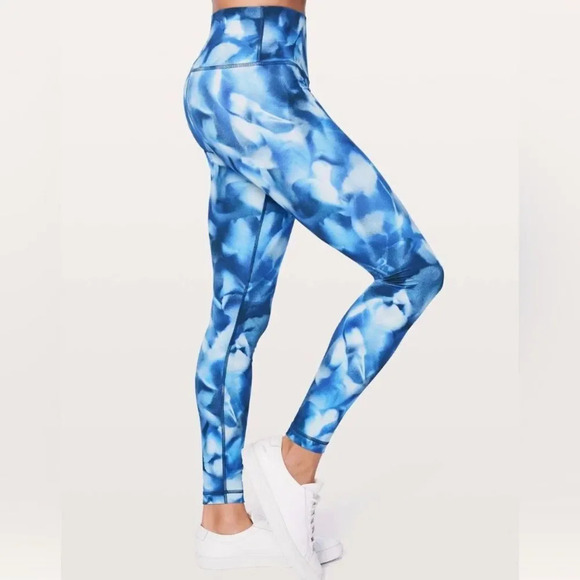 Lululemon 4 Wunder Under Hi-Rise Tight Blush Blossom Alpine White Midnight Navy - Picture 9 of 12